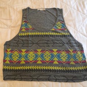 Crop top with low cut side to show bralette